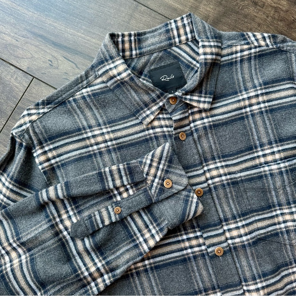 Rails Men's Forrest  Flannel Shirt - Large - Charcoal Foundation Melange